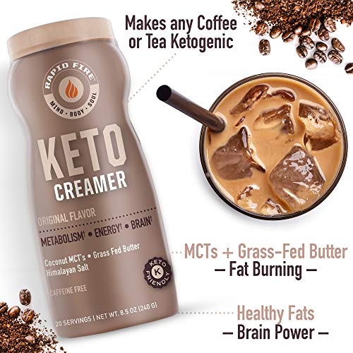 RAPID FIRE Ketogenic Creamer with MCT Oil for Coffee or Tea, Supports