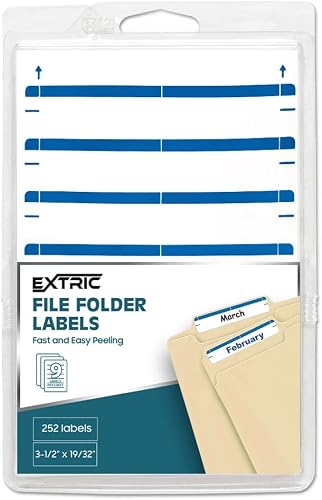 File Folder Labels 28 Sheets Light Blue File Labels a Total of 252 File ...