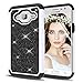 Galaxy J7 j700 Case 2015 Glitter with Screen Protector,2 in 1 Shockproof Shiny Bling Girls Women TPU Inner Hard Shell Anti-Slip Protective Cell Phone Cases Cover for Samsung Galaxy J700 2015 Black
