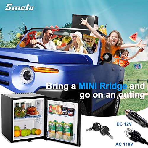 SMETA Mini Fridge with Lock Compact Lockable No Noise Absorption Mini