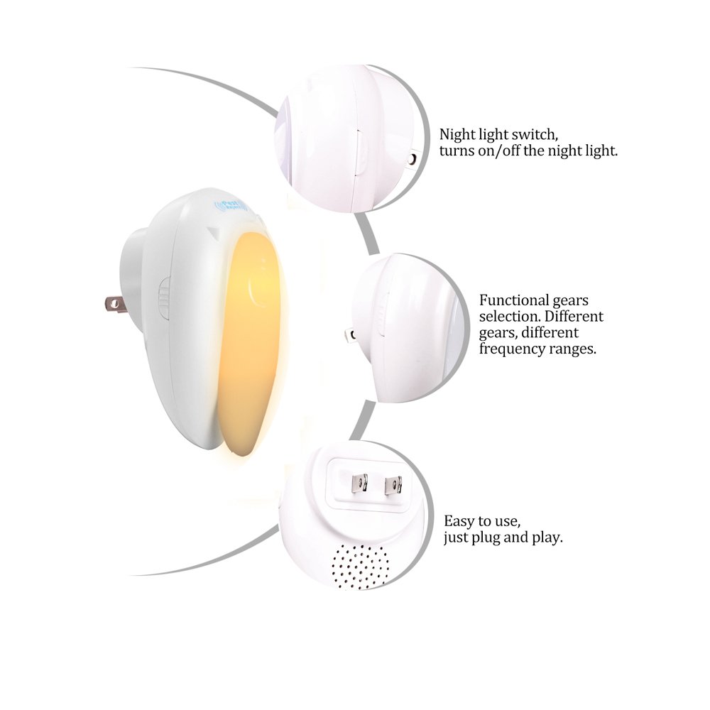 TUPELO Ultrasonic Pest Repeller, Odorless Non-Toxic Mosquito Repeller, Bugs Repellent, Plug In Electronic Pest Reject with Night Light for Mice, Rat, Roach, Rodent, Ant, Fly (4 Pack) [2018 NEW]
