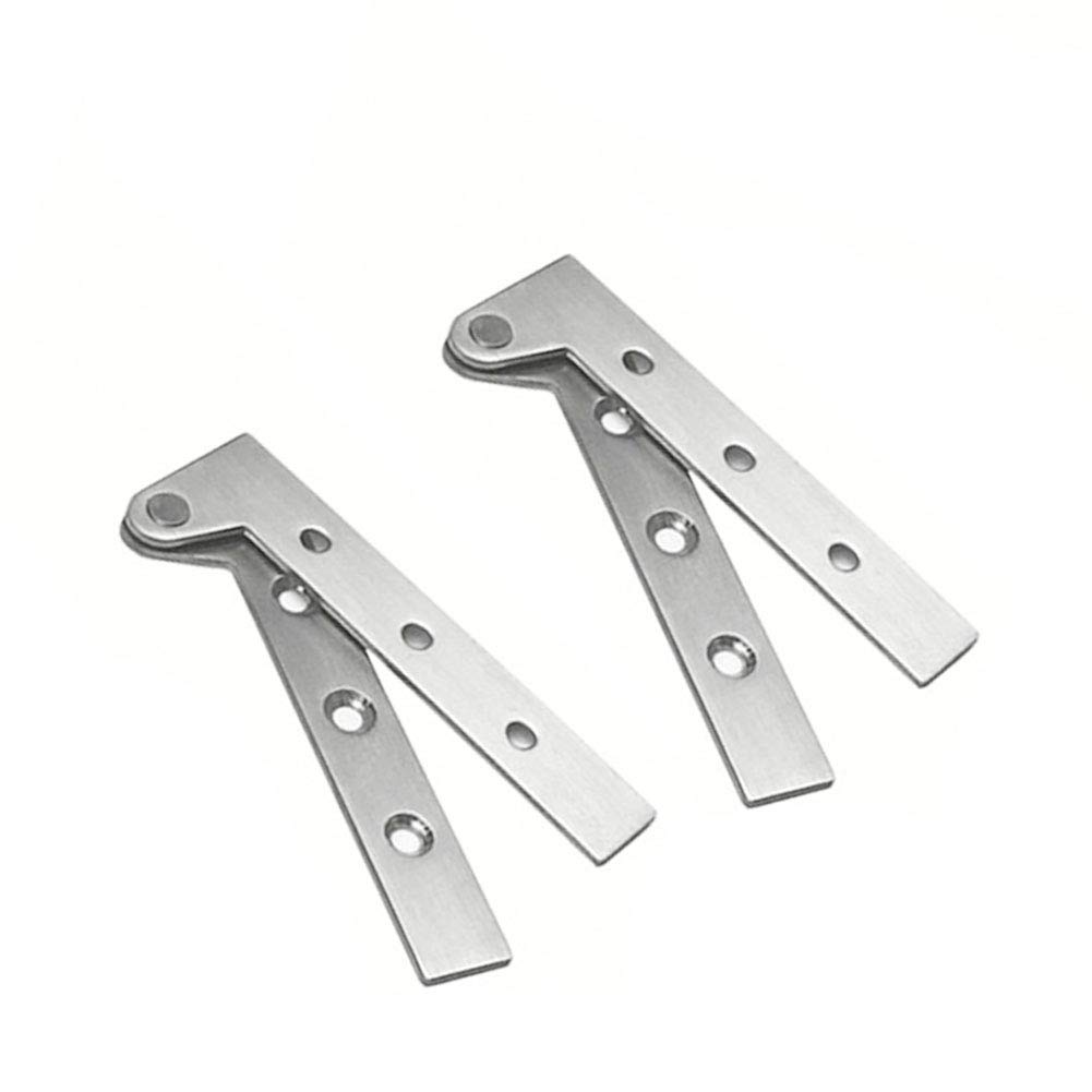 2 Set Stainless Steel 360 Degree Rotation Hidden Door Pivot Hinges, KAIISSA 4 Inch Offset Knife Hinges Inset Door Cabinet Cupboard Conceal Pivot Hinge Silver Brushed, with Screws