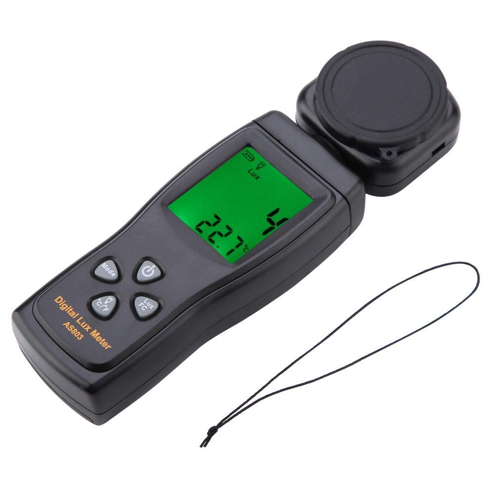 SMART SENSOR AS803 Digital Illuminance/Light Meter, Handheld Illuminance Meter Lght Meter with i LCD Display Measuring Range: 1~200.000lux