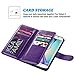 Galaxy S6 Edge Case, ULAK 9 cards Slot Slim PU Leather Wallet Flip Protector Cover with ID & Credit Card Pockets for Samsung Galaxy S6 Edge (Purple) Will not Fit S6 Edge Plus