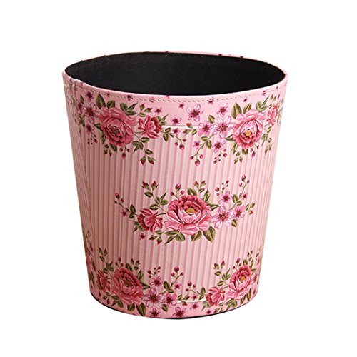 Bestwoo PU Leather Waterproof Trash Can Wastebasket Bin without Lid (XL, Style 4)