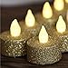 LOGUIDE Led Flameless Flickering Candles Tealight 100+ Hours of Lighting Battery Votive Wedding Christmas Decoration Candles Gold(Led show Warmwhite color)-12