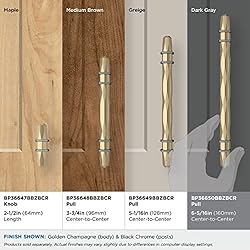 Amerock | Cabinet Pull | Golden Champagne/Black