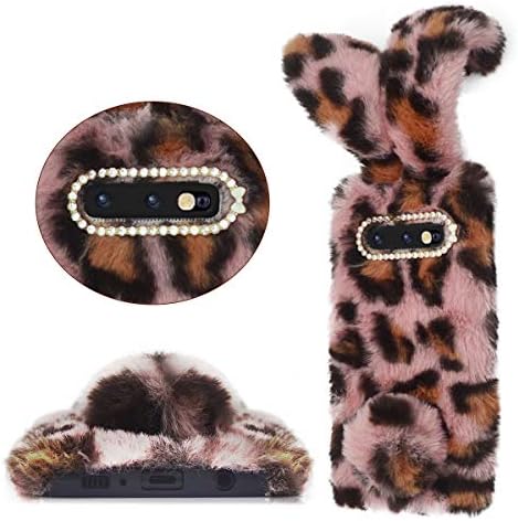 for Galaxy S8 Plus Fur Case for Girls,Jesiya Luxury Cute Toy Warm Handmade Rabbit Bunny Furry Fuzzy Soft Rabbit Fur Hair Plush Case Cover for Samsung Galaxy S8 Plus