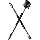 2pcs Eyebrow Eyelash Shaper Eyebrow Brush Comb Double Head Brush Makeup Grooming Tool Cosmetic with 3 Different Spoolie Brushes for Separating Lashes, Eliminating Mascara Clumps, Grooming Brows