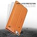 SHIELDON iPhone SE Case, Genuine Leather iPhone SE Wallet Case Slim Flip Cases Cover with Kickstand & Credit Card Slots, Magnetic Closure Compatible with iPhone SE - Tan