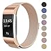SWEES Metal Bands Compatible Fitbit Charge 2, Milanese Stainless Steel Metal Magnetic Replacement Wristband Small & Large (5.5