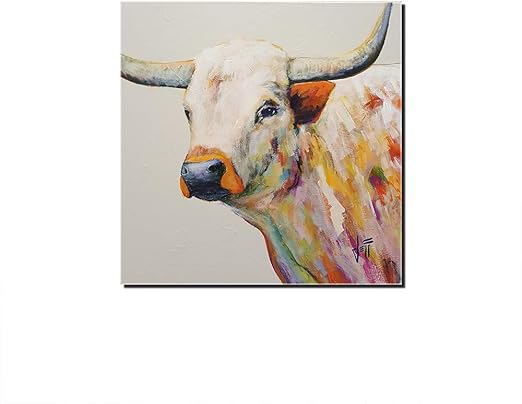 Five Seller Vaca De Las Tierras Altas Lienzo Animal Pintura Al