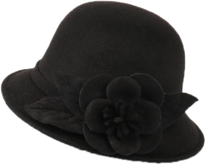 black felt cloche hat
