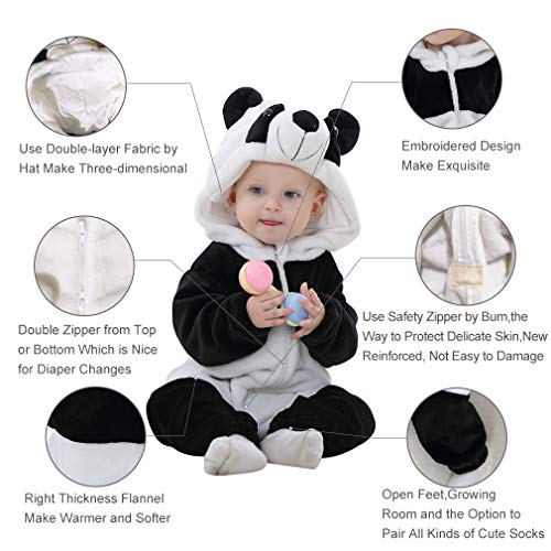 IDGIRL Infant Panda Costume, Animal Newborn Cosplay Pajamas for