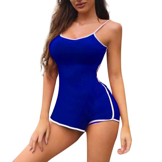 Geilisungren Damen Badeanzug Einfarbig Bauchweg Figurformend Push Up Bikini One-Piece Sportlich Bademode Frauen Sexy Spaghett