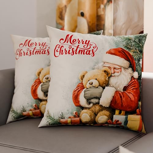 PETTI Italian Artisans - Pair of 30x30 cm Microfiber Cushion Covers, Christmas Pillow Cases, Christmas Decor Cushions for Bedroom, Sofa, Living Room, Set of 2 Cushion Covers, Xmas Pillow Case 12