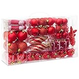 christmas tree decorations red and white