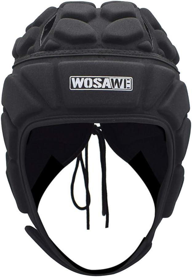 Multi-Sport Soft Shell Padded Protective Headgear, WOSAWE Soft Shell Rugby Flag Football Helmet Soccer Goalie Head Fall Protection Head Protector Support