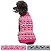 Blueberry Pet 5 Patterns Vintage Tinsel Knit Fair Isle Dog Sweater in Hollywood Cerise, Back Length 10