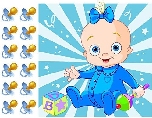 Pin the Pacifier on the Baby Boy Shower Game Party Accessory by eye2dye