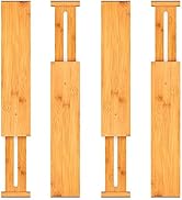 Bamboo Drawer Dividers Organizers Adjustable Expandable Wooden Separators Organization for Kitche...
