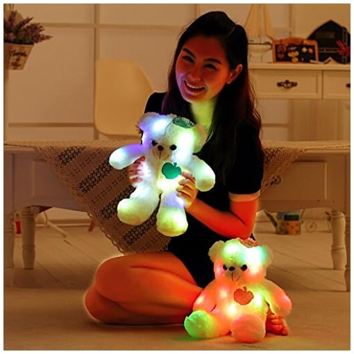WEWILL Brand Adorable LED Light up Glow Teddy Bear Pet, Teddy Bear Little Stuffed Toys, Stuffed Plush Toy with Colorful Flash LED Light, Stuffed Animal Toy Gifts for Children, 15 Inch - Image 3