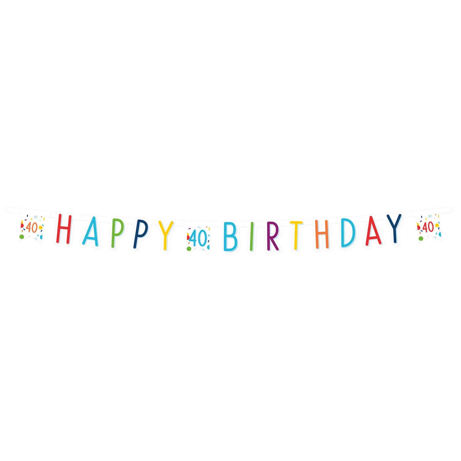 (PKT) Confetti Birthday 40th Birthday Letter Banner 1.8m