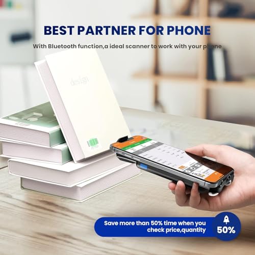 Eyoyo 2D Backclip Bluetooth Barcode Scanner, Phone Barcode Scanner with Back Clip, QR 1D Wireless Code Scanner with 1600mAh Battery Works with Android, iOS, iPhone