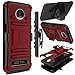 FYSSHUO Moto Z3 Play Case, Heavy Duty Shockproof Full-Body Protective Hybrid Case with Swivel Belt Clip and Kickstand for Motorola Moto Z3 Play (Red)