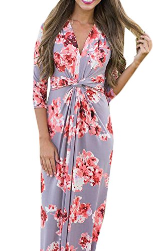 ylnini prints v neck เดรสแขนสั้น floral