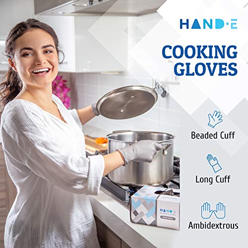 Hand-E Disposable Grey Nitrile Gloves Medium - 200 Count - Kitchen Gloves - Powder Free, Latex Free Medical Exam Gloves with Textured Grip Fingertips - Cleaning, Salon, Painting - Thumbnail 4