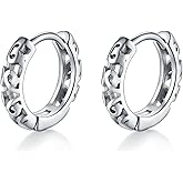 Stainless Steel Knotted Flower Floral Pattern Huggie Cuff Hoop Earrings