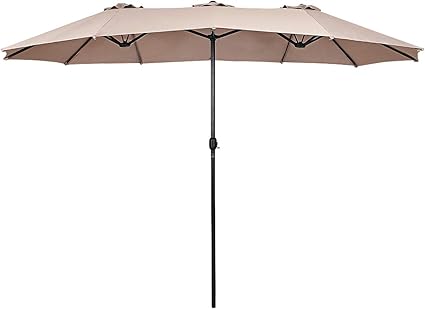 double patio umbrella with base