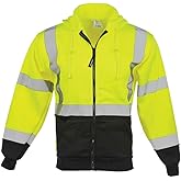 J. J. Keller & Associates, Inc. SAFEGEAR Type R Class 3 Zipper Sweatshirt with Hood & Pockets