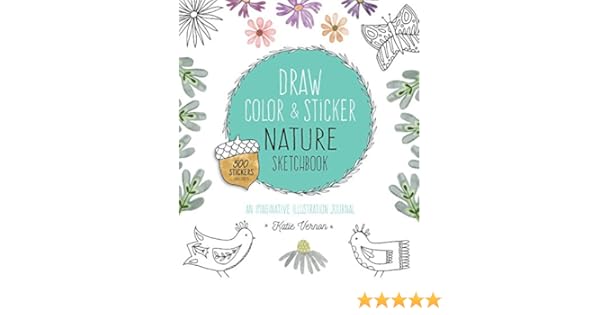 Amazoncom Draw Color And Sticker Nature Sketchbook An
