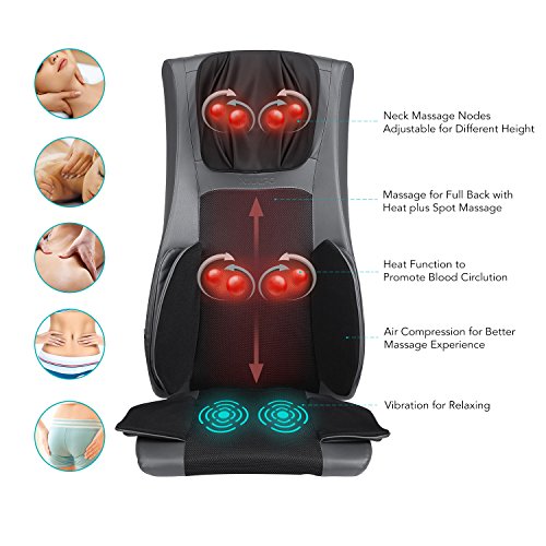 Naipo Back Massager Shiatsu Massage Chair Cushion Electric Seat