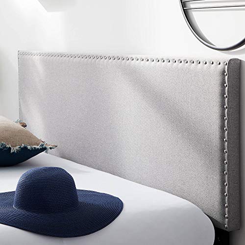 Lucid King Nailhead Headboard Attach to Bed Frame or Wall Mount