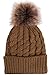 Simplicity Men / Women's Winter Hand Knit Faux Fur Pompoms Beanie Hat