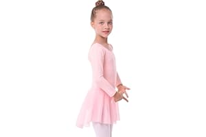 danswan Long Sleeve Ballet Skirted Leotards Dance Dresses Tutu Outfit for Ballerina Toddler Girls