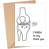 OwingsDesignsPerfect I Kneed To Say Thank You - Thank Your Card Gif For Doctor-Nurse - Physiotherapist Gift Card - Cute Medical Card - Greeting Card