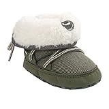 Weixinbuy Baby Boy Lace Up Stripe Soft Bottom Winter Snow Boots