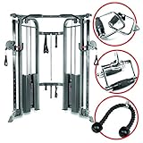 XMark Functional Trainer Cable Machine with Dual 200 lb Weight Stacks, 19 Adjustments, and an Upgraded Accessory Package (Gray or White Color Options)