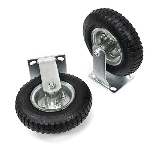 4Pcs 8" Pneumatic Air Tire Wheel 2 Rigid + 2 Swivel HD Farm Cart Caster Large--Generic Aftermarket Part