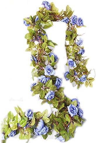 偽のバラのつる花植物人工花吊りローズアイビーホームホテルオフィス結婚式パーティーガーデンクラフトアート装飾17花各4色 B0cp9wrf 3 297円