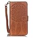 Galaxy J3 (2016) Case, Galaxy Amp Prime Case, Galaxy Express Prime Case, Galaxy Sol Case, JanCalm [Wrist Strap] Premium PU Leather [Multi Card/Cash Slots] Stand Flip Cover with Pen (Brown)