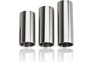 Bestgle Guitar Slide, Stainless Steel Guitar Slides for Electric Acoustic Classical Guitars, Bass, Banjo, Mandolin, Set of 3 