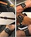 EACHE Genuine Leather Watch Band 42mm 44mm Dark Brown Crazy Horse Calfskin Leather Strap for Iwatch for Apple Watch Series 1,2,3,4 Black Adapter