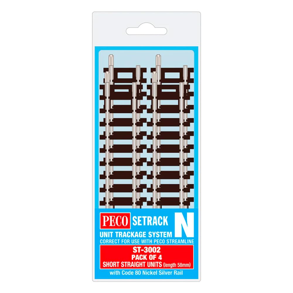 Peco Oo/Ho Setrack 4 X St-2 Short Straight, 58Mm Long