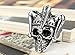 Flongo Men's Punk Stainless Steel Silver Black Gothic Joker Clown Band Ring