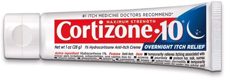 Cortizone 10 Maximum Strength Overnight Itch Relief 1 oz, Lavender Scent, 1% Hydrocortisone Anti-Itch Creme: Health & Personal Care